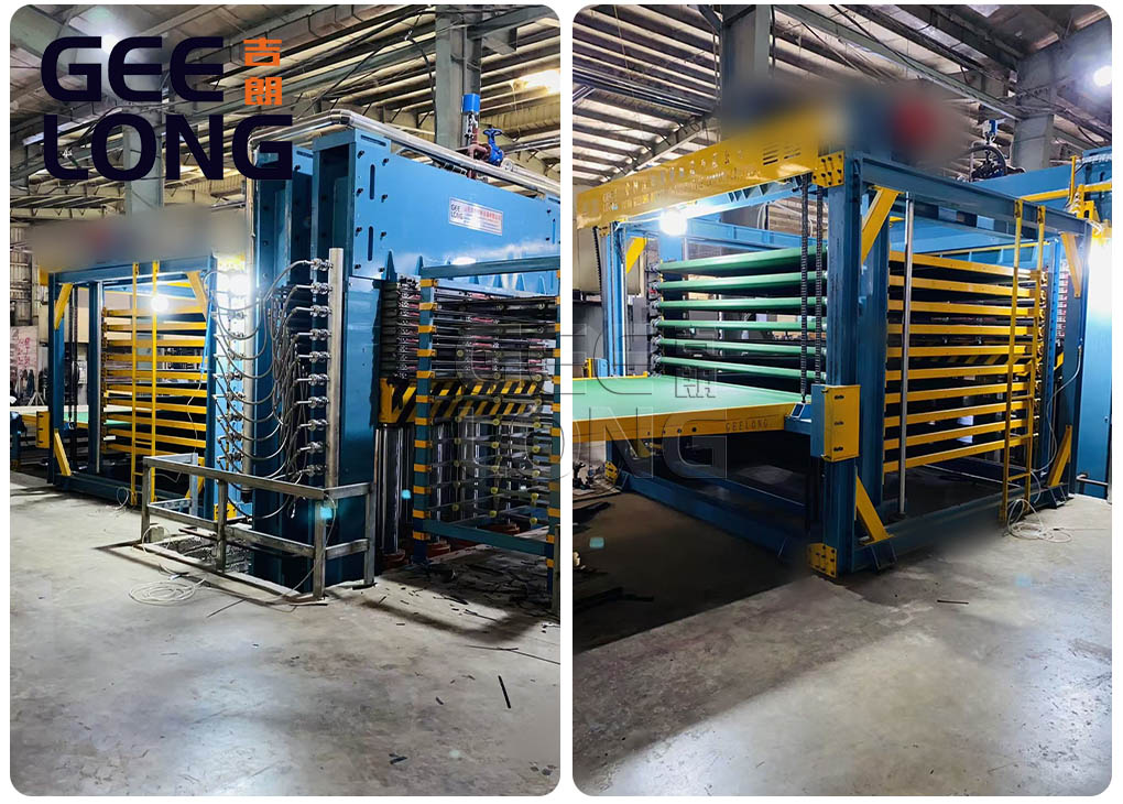 Semi automatic film faced plywood hot press machine installed in Vietnam Semi automatic film faced plywood hot press machine installed in Vietnam